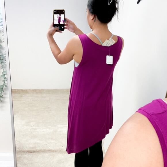 NWT Free People | Tunic Sleeveless Tank Top V-Neck Stretch Purple | XS - Picture 10 of 10